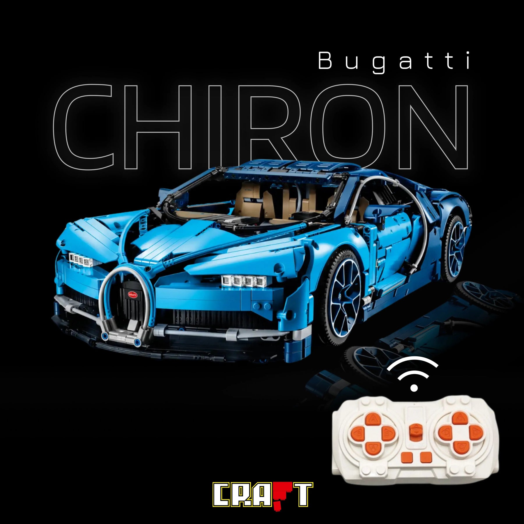 Bugatti Chiron Azul (3599 peças)