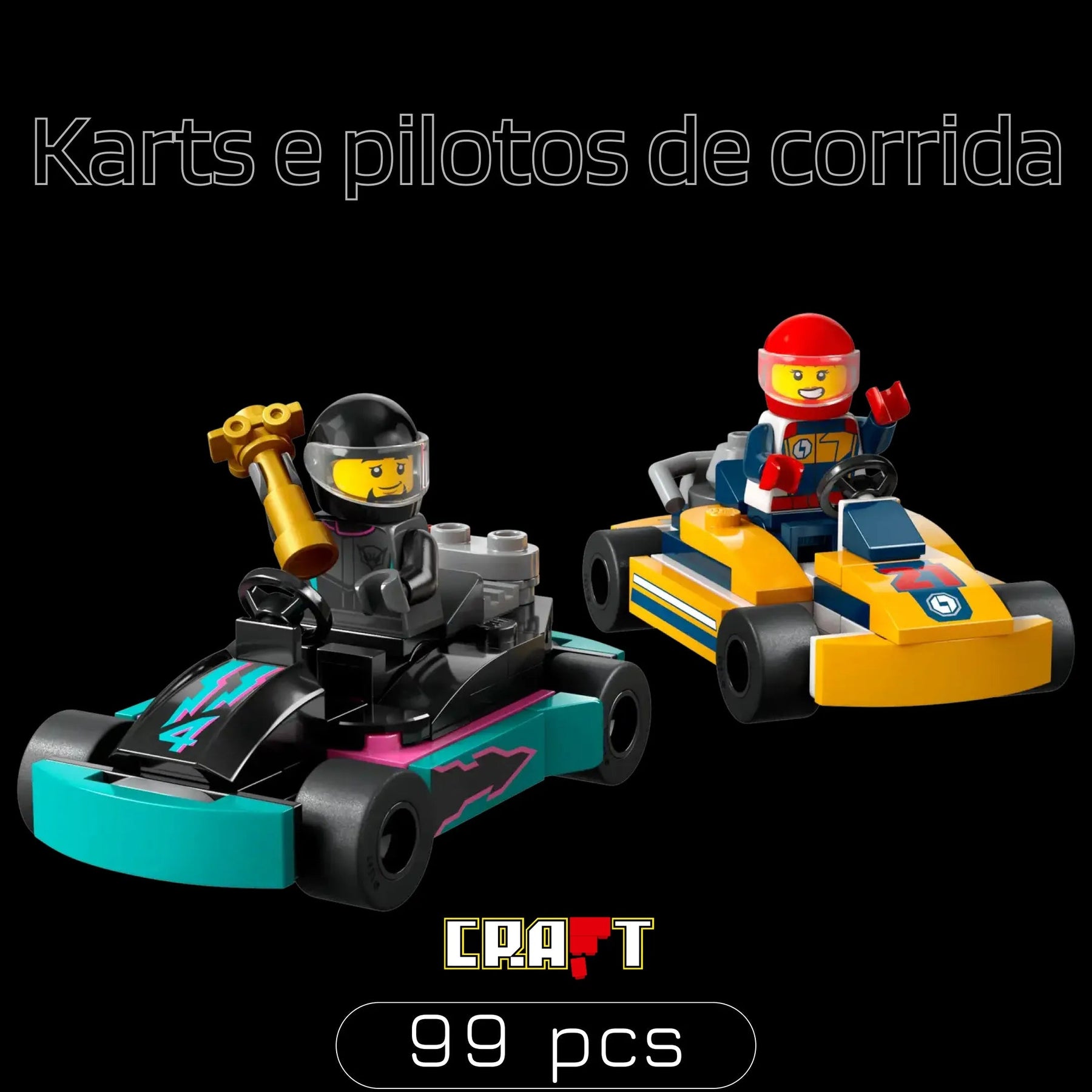 Karts + Pilotos de Corrida (99 pçs)