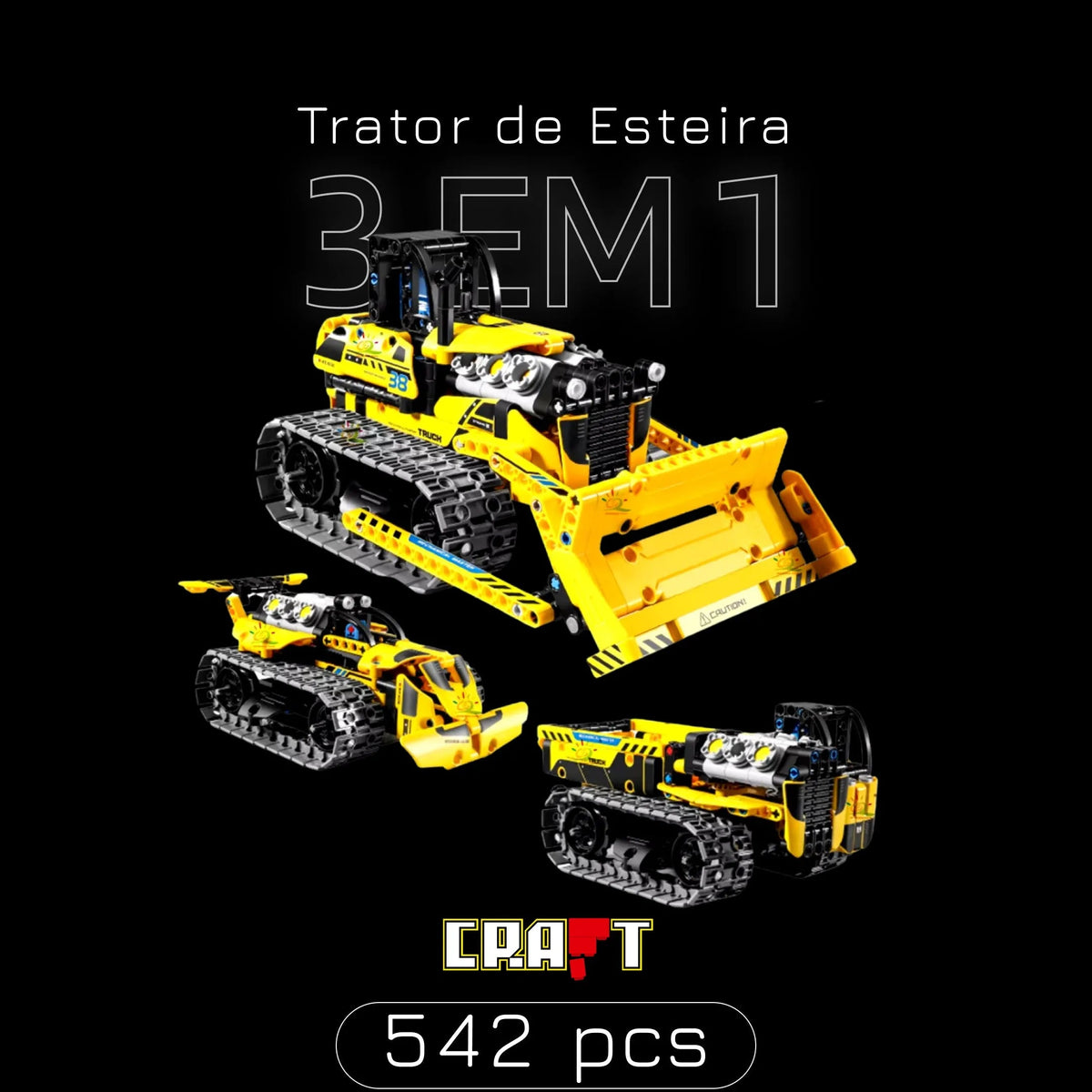 Trator de Esteira 3 em 1 (542 peças)